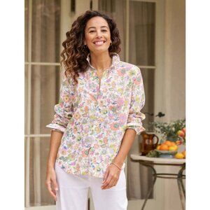 NWOT Frank & Eileen Eileen Multi Color Floral Linen Shirt size XS